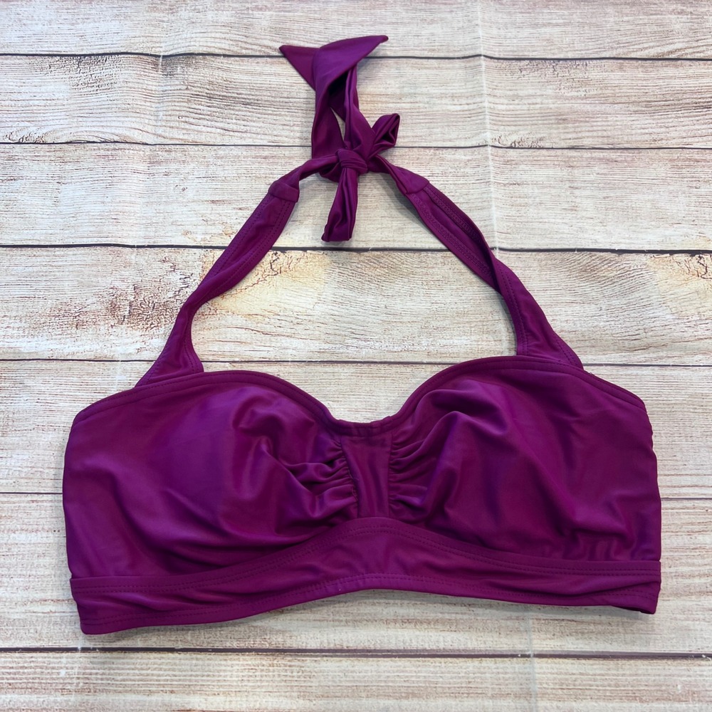 Athleta Womens Magenta Purple Halter Underwire Bikini Top 34 D/DD 426634